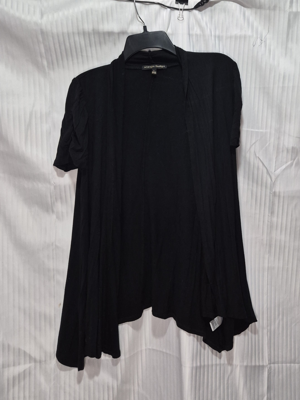 Black Open-Front Women's Cardigan Sweater By Always Indigo Size Large